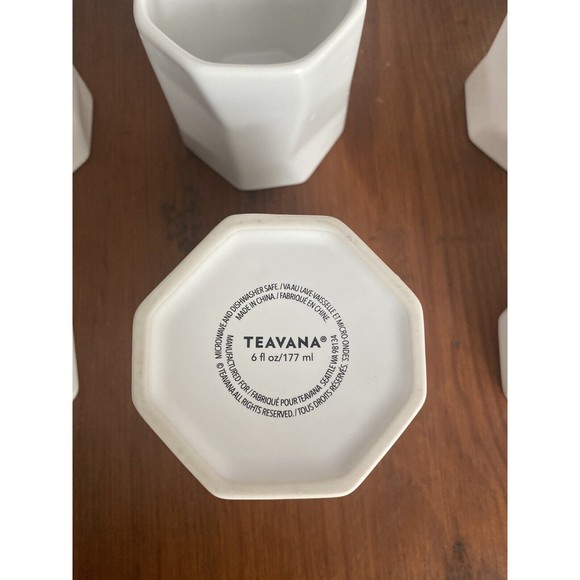 Teavana 32oz White Potter's Mark Ceramic Teapot Set w/ 8 Tea Cups / Infuser - Picture 8 of 12